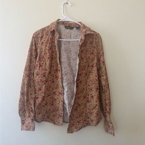 Eddie Bauer corduroy light weight Floral Shirt